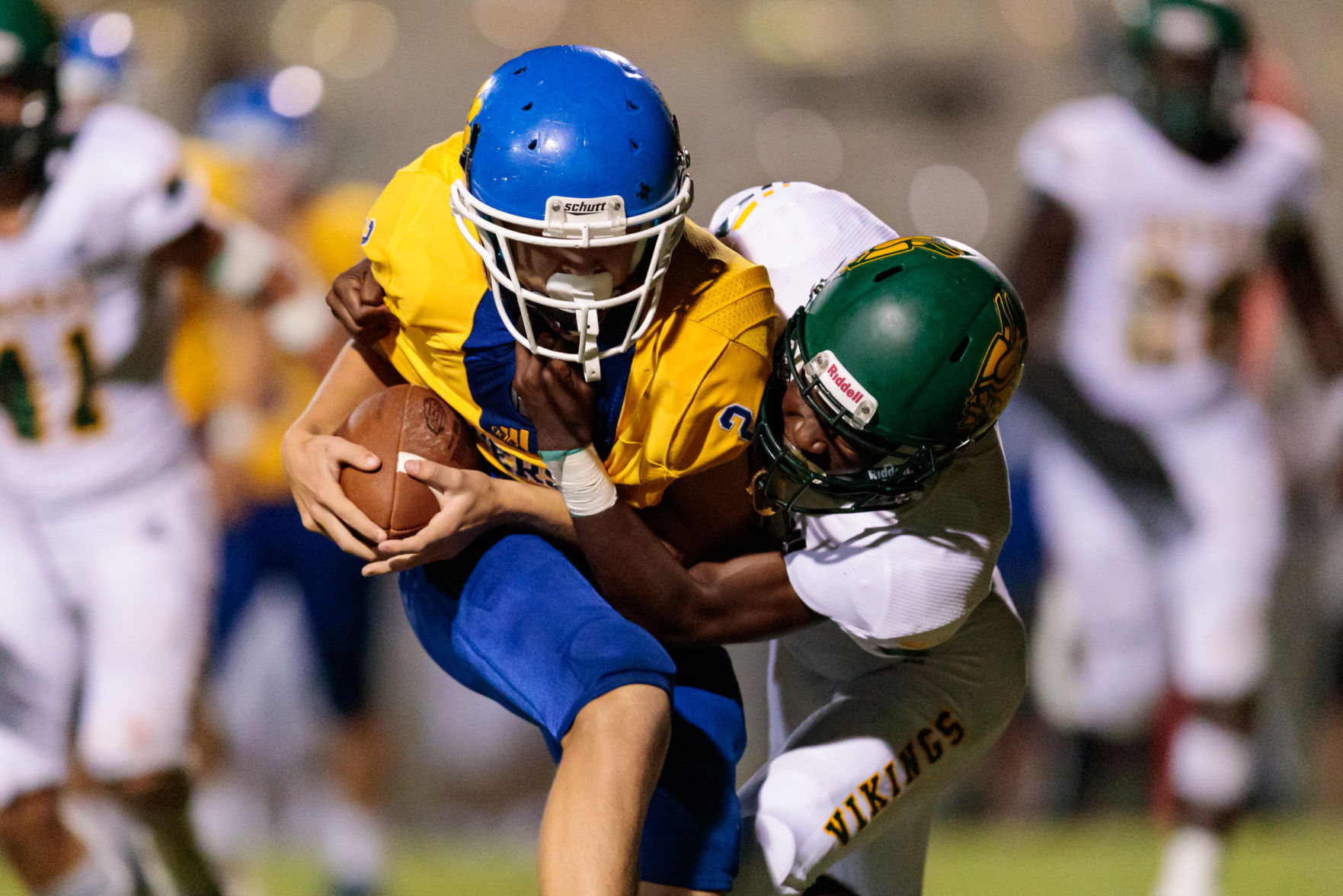 The Central Cabarrus Vikings shut out the Mount Pleasant Tigers 45-0.